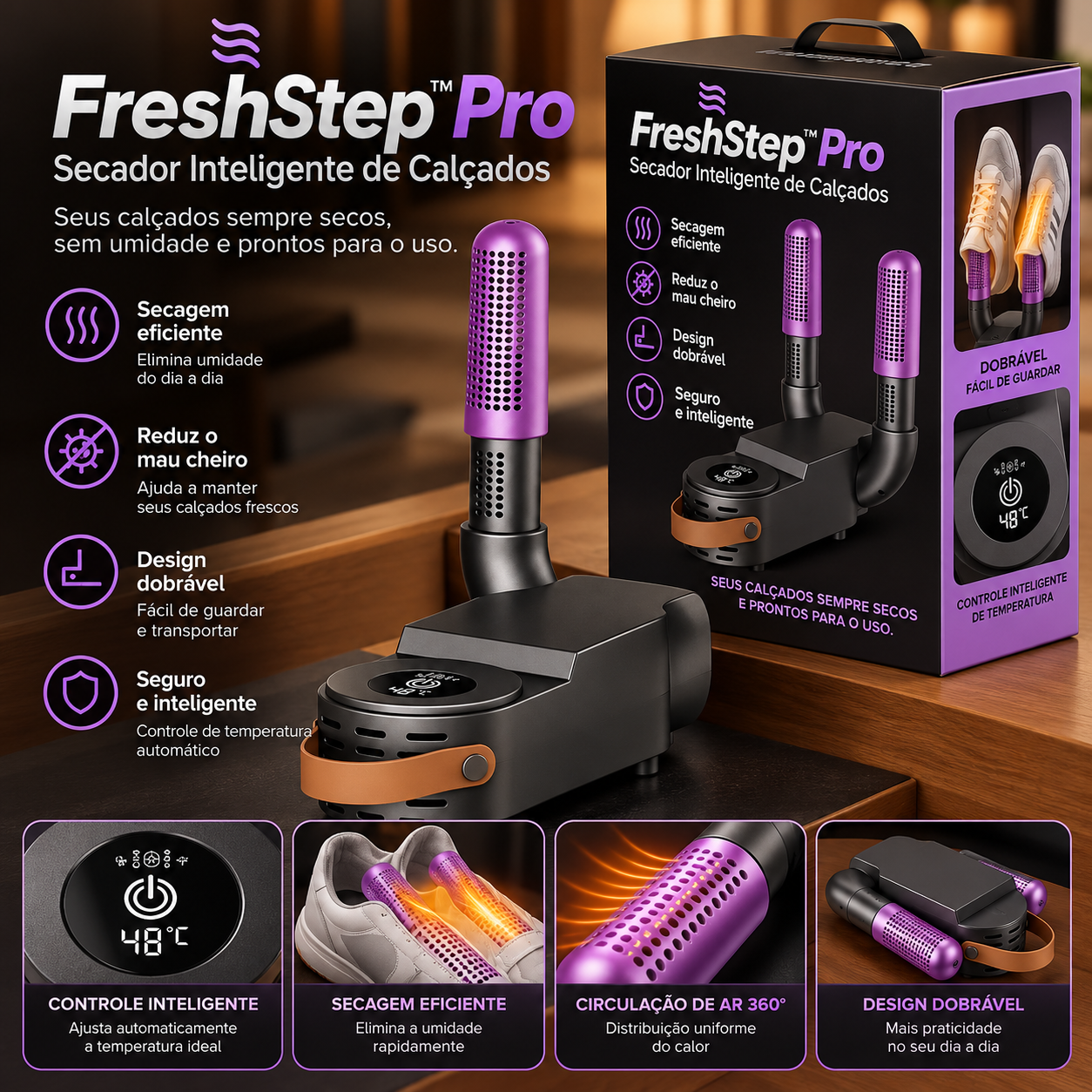 FreshStep™ Pro – Secador Inteligente de Calçados