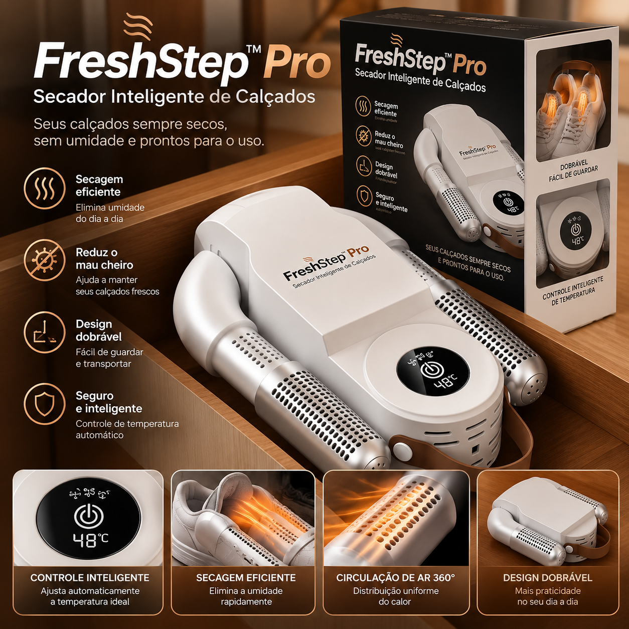FreshStep™ Pro – Secador Inteligente de Calçados